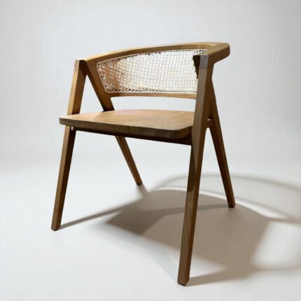 Chaise half round en teak